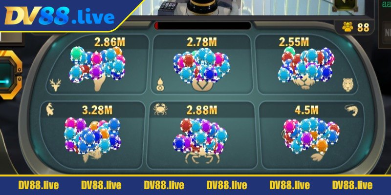 Bầu Cua DV88 – Trò Chơi Dân Gian Hấp Dẫn Trên Nền Tảng Số 2 Mỗi phiên xuất hiện ba viên xúc xắc, sáu biểu tượng